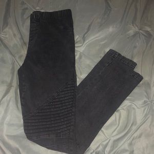 Grey moto jeggings